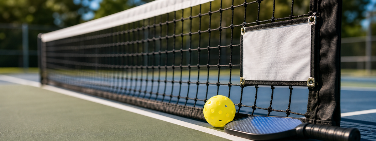 Net sponsor placement on a pickleball net